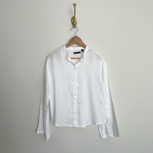 Saks Fifth Avenue 100% linen white blouse